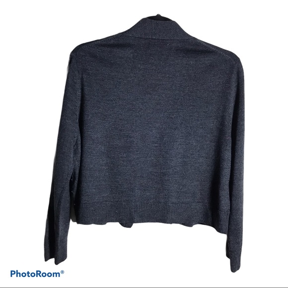 Calvin Klein Dark Gray Crop Sweater Cardigan - Picture 3 of 4